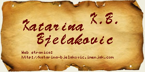 Katarina Bjelaković vizit kartica
